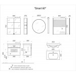 Тумба с умывальником Aqwella Smart SRT0105BS подвесная, цвет бетон светлый Тумба с умывальником Aqwella Smart SRT0105BS подвесная, цвет бетон светлый